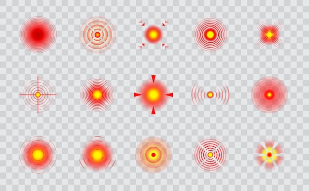 Vector headache spine or muscular pain points collection