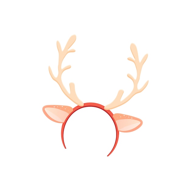 Vector headband with reindeer antlers and ears winter accessory vector illustration