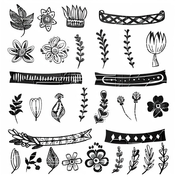 Vector headbands flat vector linear set illustration high quality