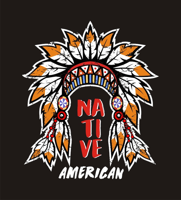 Vector headdress of native american for t-shirt