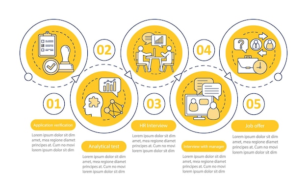 Headhunting process vector infographic template