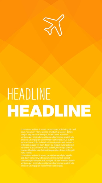 Headline banner with vector low poly triangle shapes background