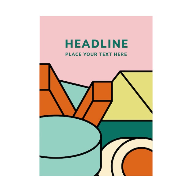 Headline colorful mockup graphic design