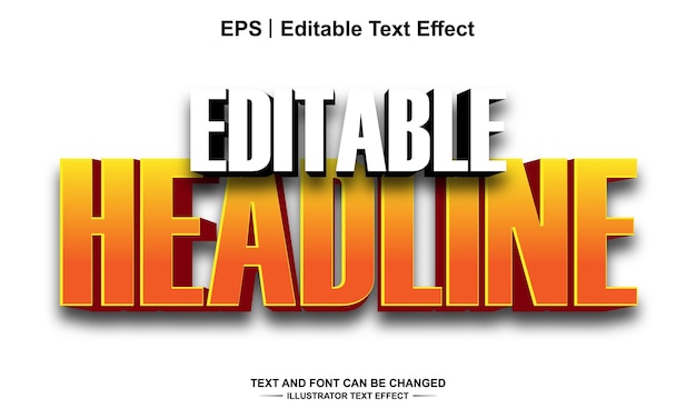 headline editable text effect