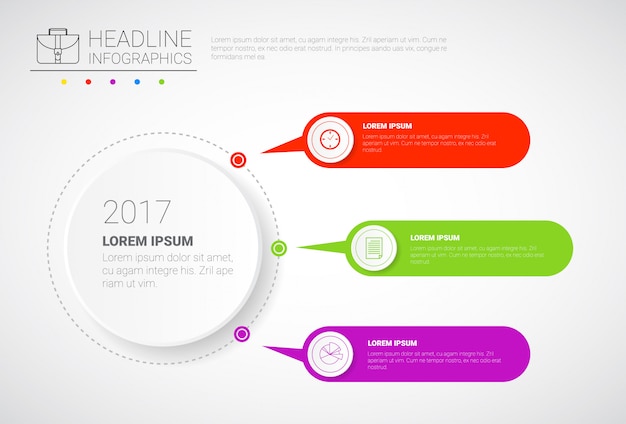 Headline infographic design bedrijfsgegevens grafische verzameling presentatie exemplaarruimte