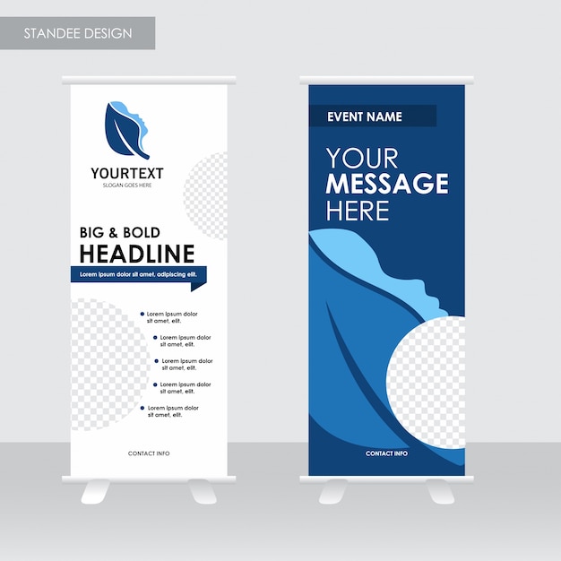 Headline spa logo standee, blauw cover ontwerp, spa, reclame, tijdschrift advertenties, catalogus