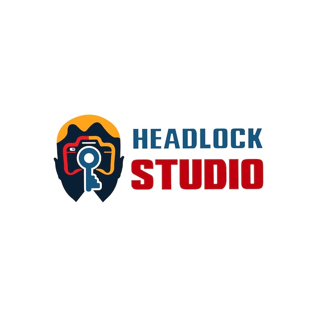 ベクトル headlock studio モダンなクリエイティブ コンセプトのロゴ