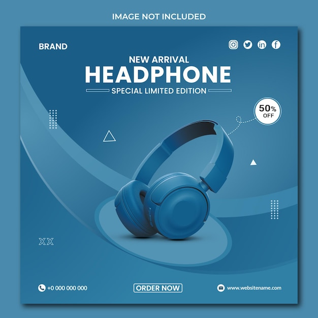 Headphone brand product social media or Instagram post templtae