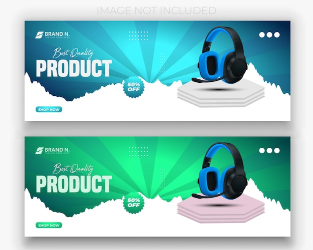 Vector headphone brand product social media and promotion devices post template