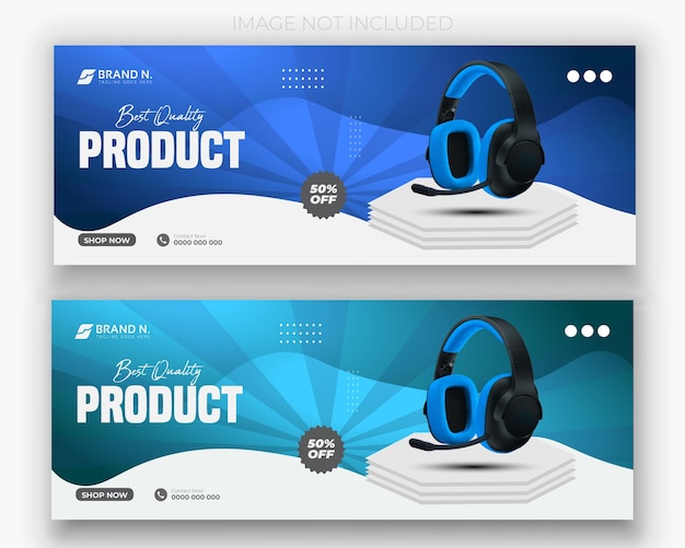 Vector headphone brand product social media and promotion devices post template