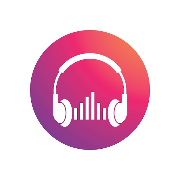 Headphone earphone icon vector flat design