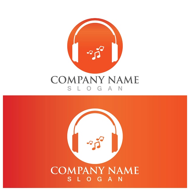 Headphone earphone logo and vetor template