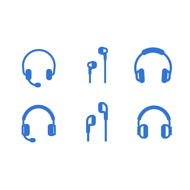 Headphone icon set vector illustration