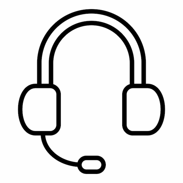 Headphone icon template with transparent background