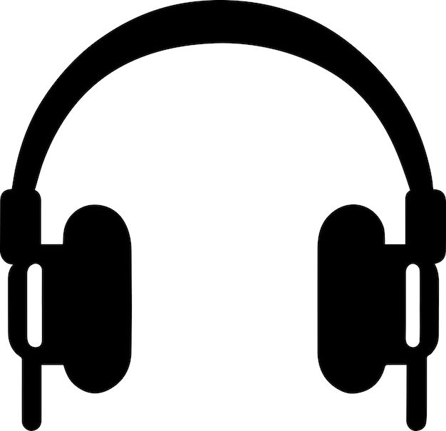 Headphone icon vector silhouette