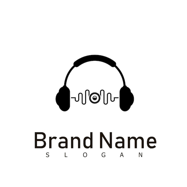 Headphone logo chat technology people logo music symbol