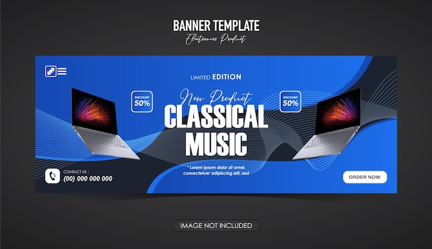 Headphone product banner in gradient color