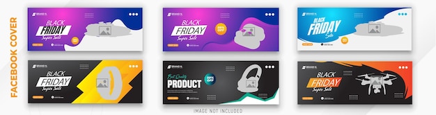 Vector headphone product best quality and social media banner bundle template