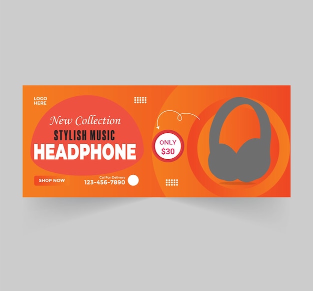 headphone sale electronic agency social media  Banner design