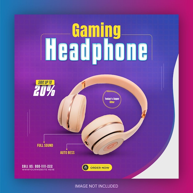 Headphone sale for social media post or templat