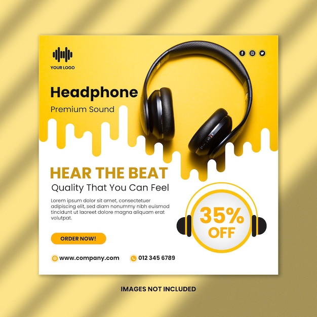 Headphone Sales Promotion Poster