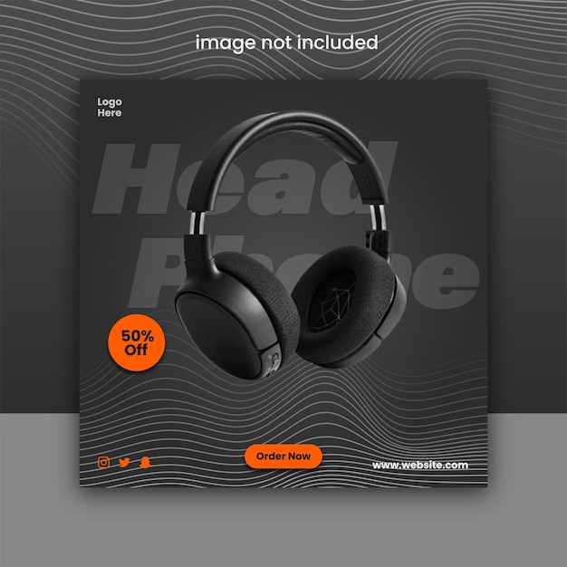 Headphone social media post design