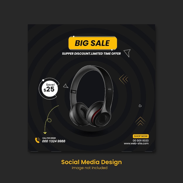 Headphone Social Post Design