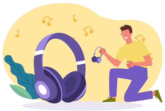 headphones concept illustration stylish and beautiful