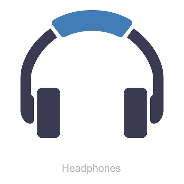 Headphones and earphone icon concept