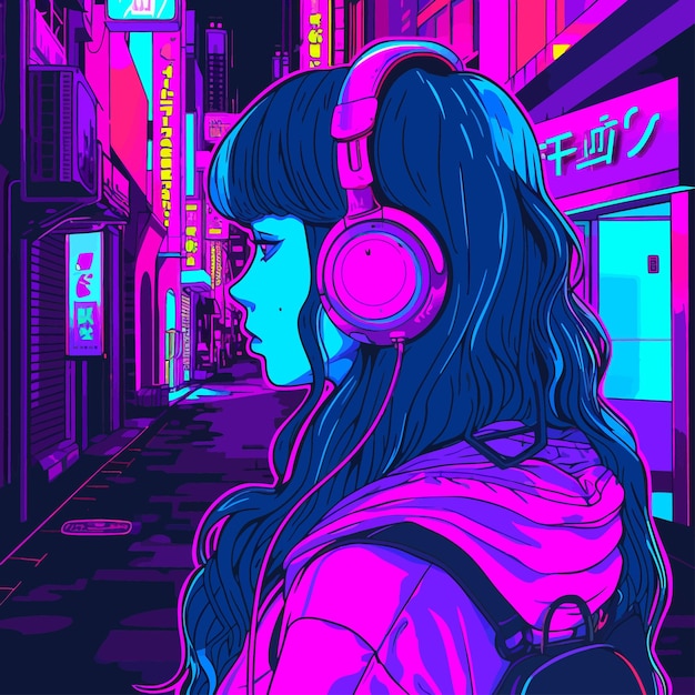 headphones girl