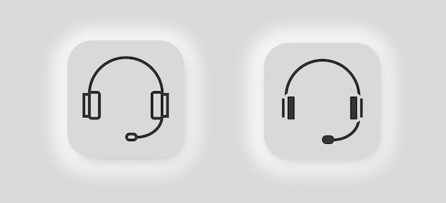 Headphones icon Illustration of the silhouette of the head unit sound transmission symbol Audio equipment vector