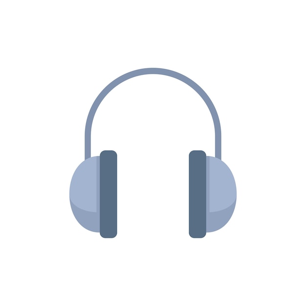 Vector headphones playlist icon flat vector music song mobile player isolated