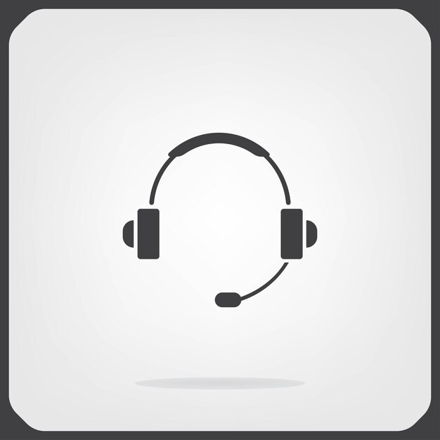 Vector headphones symbol vector illustration on gray background eps 10