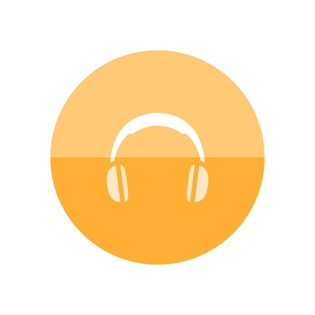 Vector headset icon in flat color circle style