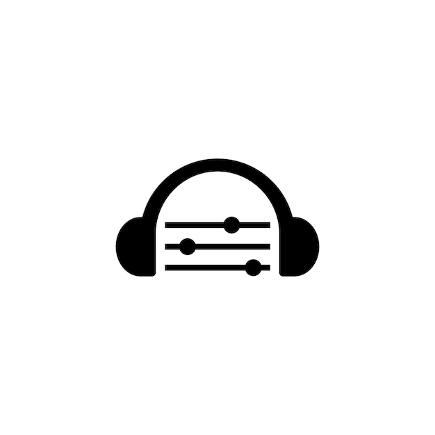 Headset muziek audio golf logo sjabloon ontwerp vector pictogram illustratie