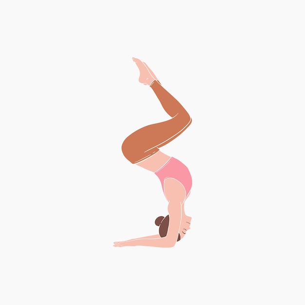 Headstand Pose Yoga Illustration