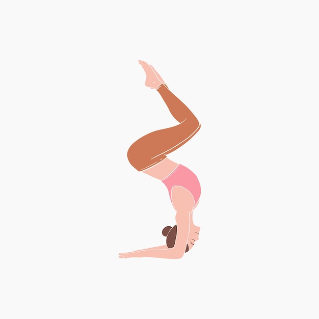 Vector headstand pose yoga illustration