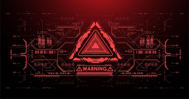 Headup screen for games and apps Abstract tech Space Cyberpunk Scifi illustration Futuristic abstract technology Template Red Futuristic VR display HUD interface backdrop High tech frame