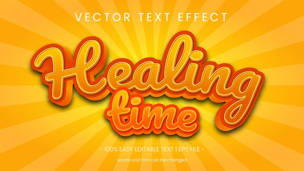 Healing time text effect yellow color