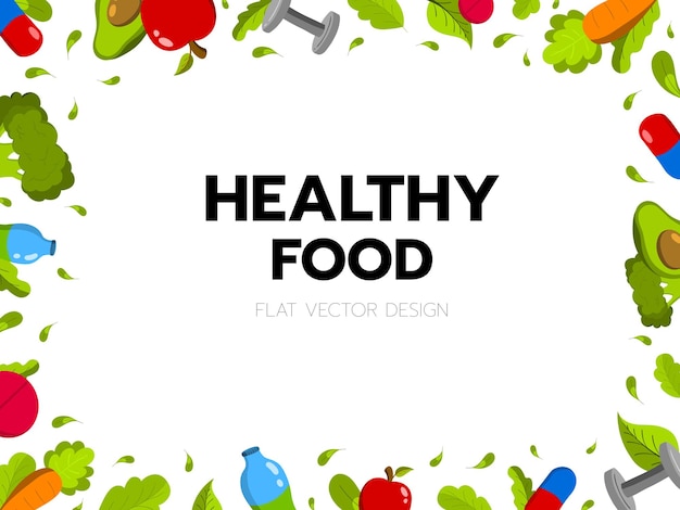 Vector healt food frame 3xa