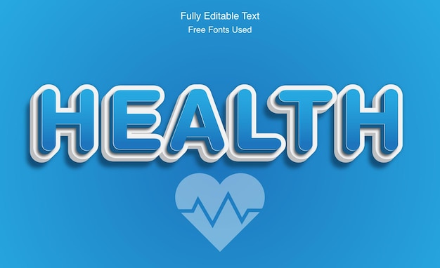 HEalth 3d word 3d text effect