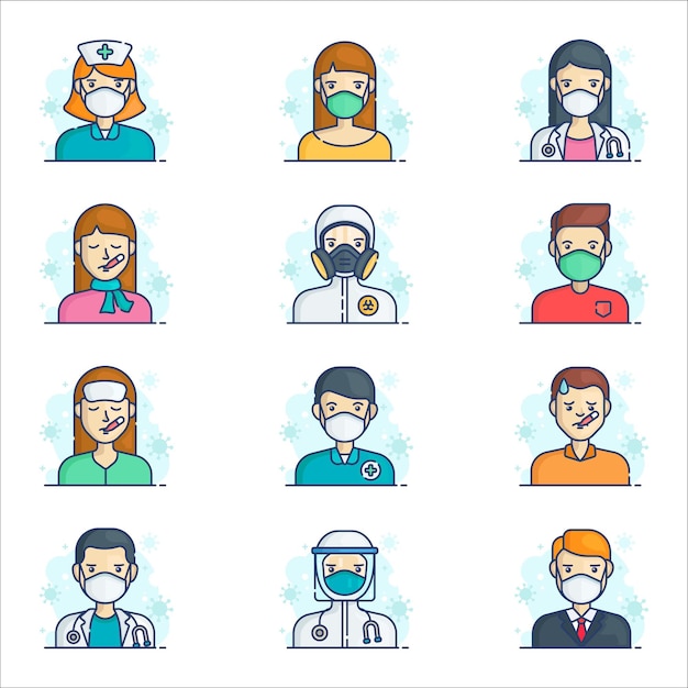 Vector health, avatar illustrations