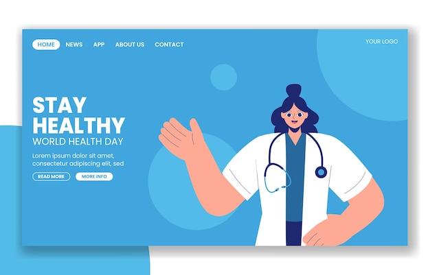 Health Awareness Day Social Media Landing Page Template Design