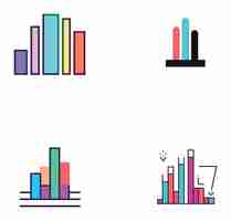 Vector health bar chart vector minimal flat icon pack