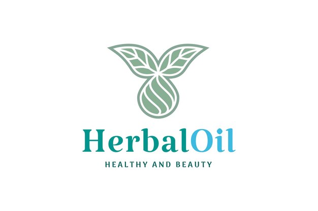 Premium Vector | Health and beauty logo with leaf shape and oil or ...