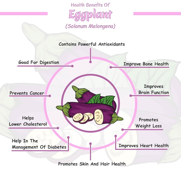 Vector health benefits of an eggplant