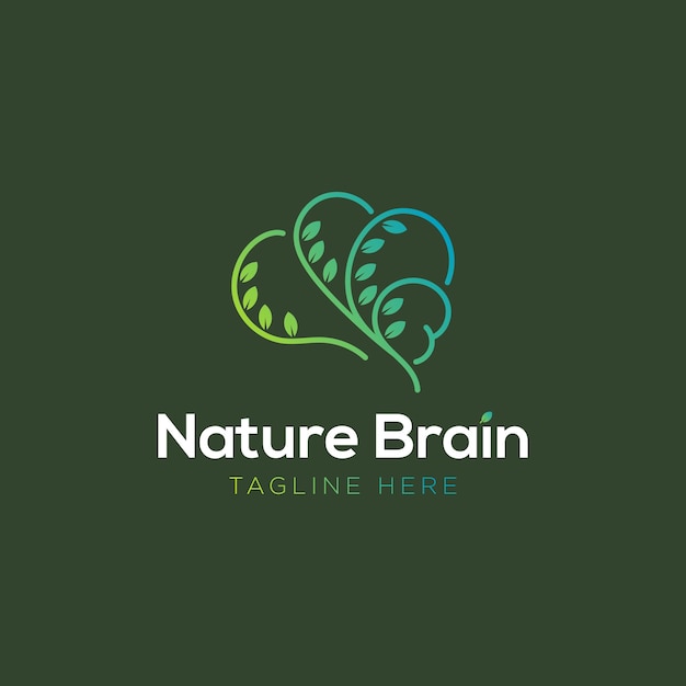 Health Brain logo, Nature Mind logo template, Education logo symbol