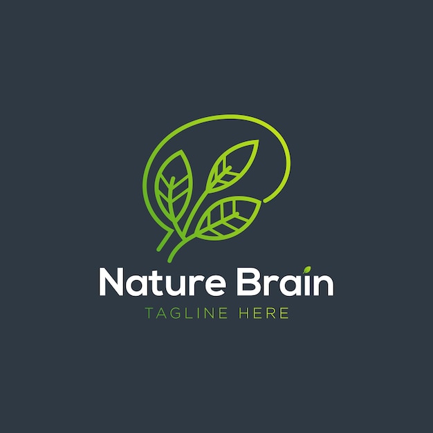 Health Brain-logo, Nature Mind-logosjabloon, onderwijslogo-symbool