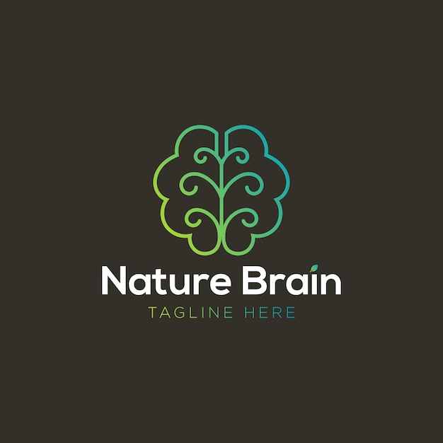 Health Brain-logo, Nature Mind-logosjabloon, onderwijslogo-symbool
