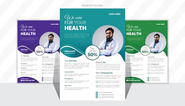 health care flyer design vector tamplate